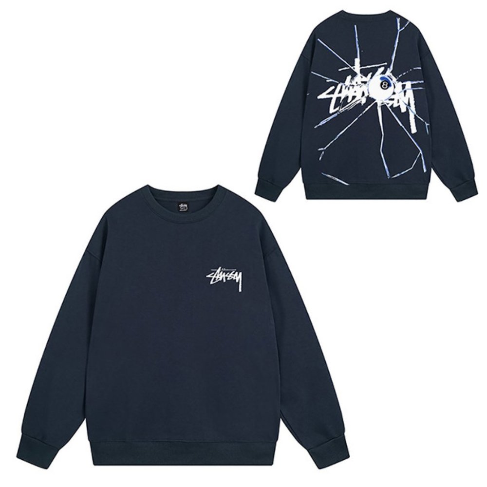 Stussy Sweatshirt Crack Crew Sweat Navy